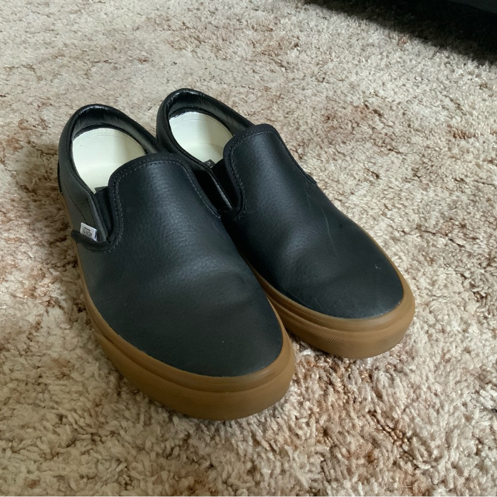 Vans Custom Leather Slip On Shoes